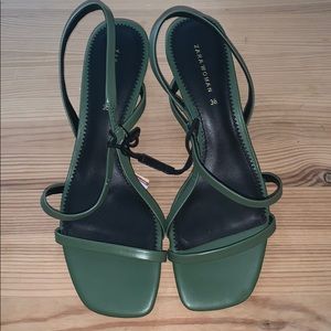 Zara Leather Square-too Heeled Sandal